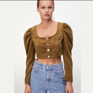 Zara Corduroy Crop Top - TAGS STILL ON, NEVER WORN